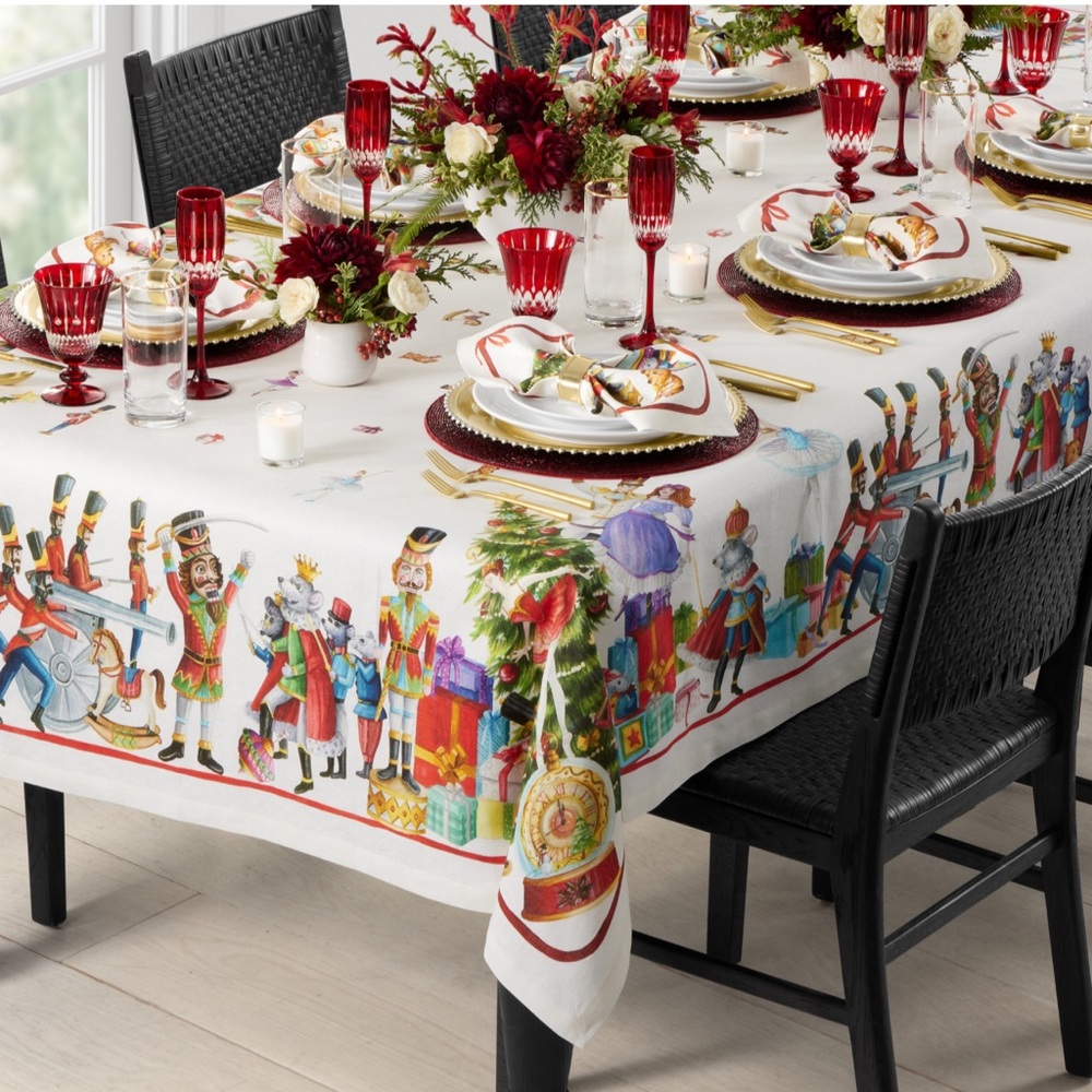 Williams Sonoma Nutcracker Tablecloth 70” x 108” NEW